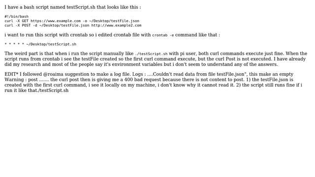 Unix & Linux: Cron - crontab executes half of bash script смотреть онлайн