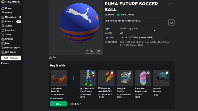 NEW FREE ITEM ON ROBLOX! HOW TO GET PUMA FUTURE SOCCER BALL! смотреть онлайн