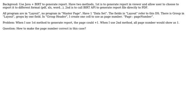 Page number always show 1 when generating BIRT PDF report смотреть онлайн