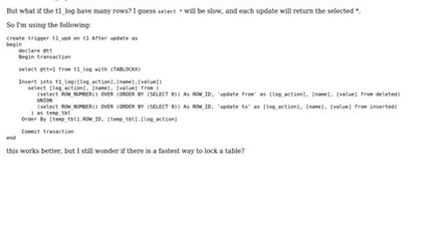 What is the fastest way to (session) lock table? смотреть онлайн