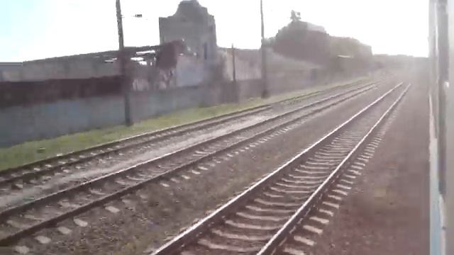 Попельня (отправление). Вид из открытого окна электропоезда ЭР9Е-628 №831 Киев – Гречаны. Часть 20 смотреть онлайн