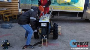 Сборка и запуск дизельного мотоблока Скаут 101D ручной стартер