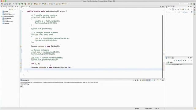 Random numbers in Java смотреть онлайн