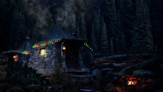 Christmas At Hagrid's | Snowy Harry Potter Ambience