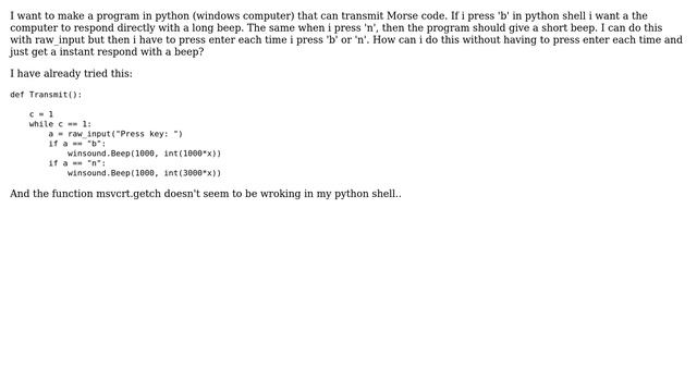 keyboard input in python for morse code смотреть онлайн
