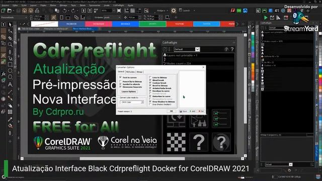 Atualização Interface Black Cdrpreflight Docker For CorelDRAW 2022