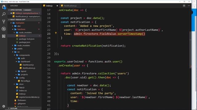 React, Redux & Firebase App Tutorial #37 - Cloud Function Auth Trigger смотреть онлайн