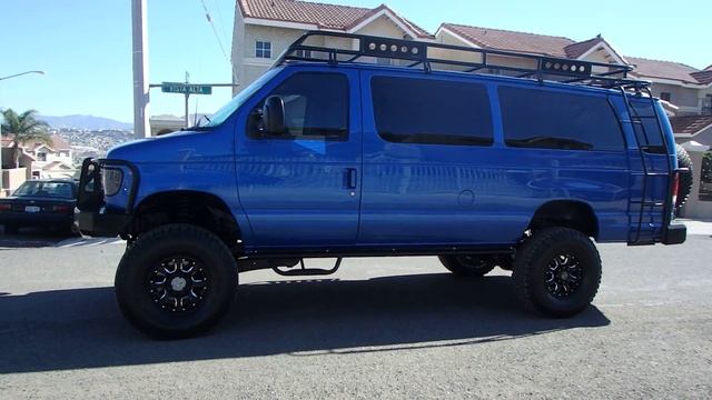 2001 FORD E350 DIESEL VAN 4X4 15 PASSENGER BLUE/ смотреть онлайн