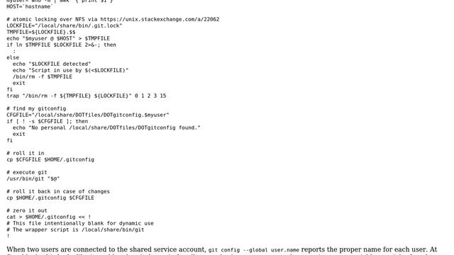 Unix & Linux: Dynamic user config for git with wrapper script? смотреть онлайн
