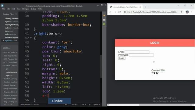 Animated Login Form With Social Media Icons || HTML5 & CSS3 || Full Tutorial смотреть онлайн