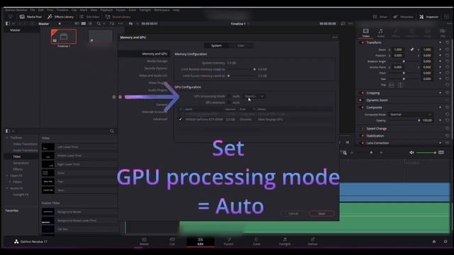 GPU failed to perform image processing because of an error | Davinci Resolve | FIX смотреть онлайн