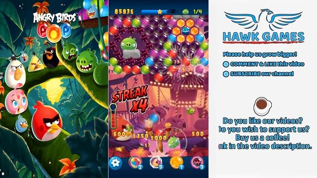 Angry Birds Stella POP Bubble Shooter Level 468 - Walkthrough, No Boosters смотреть онлайн
