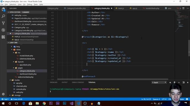 Laravel CMS | N-05 | Showing Added Categories, and Session Messages смотреть онлайн