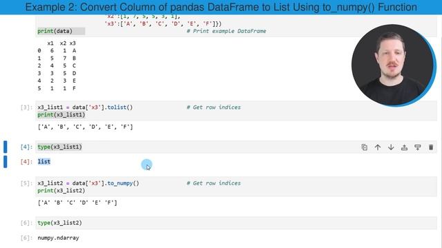 Get pandas DataFrame Column as List (2 Examples) | Convert Variable | tolist() & to_numpy() Functio смотреть онлайн