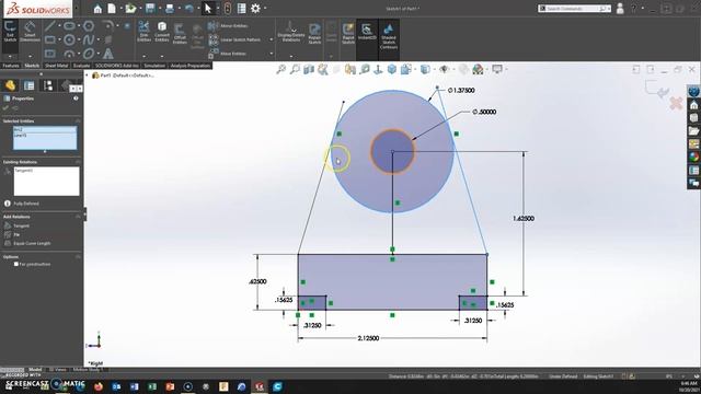 TANGENT LINE/ARC - SOLIDWORKS смотреть онлайн