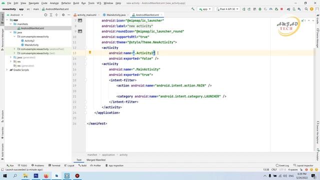 How to Create Back Button on Actionbar | Add back button in Toolbar Android Studio | #AmjadTech смотреть онлайн