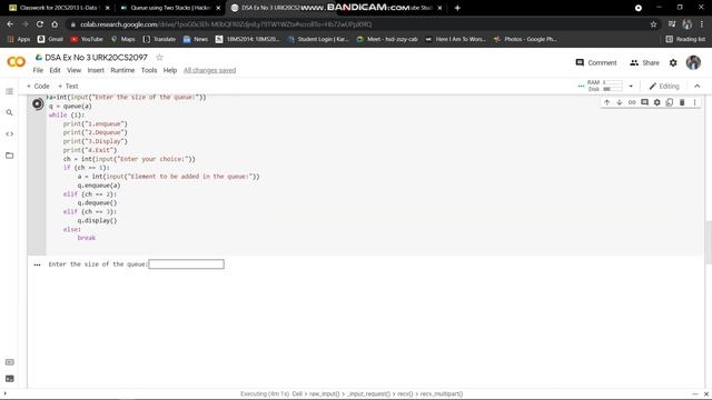 DSA Ex 3 Array Implementation of Queue ADT | URK20CS2097 Jascar Benish P смотреть онлайн
