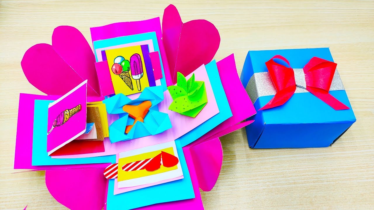 КОРОБКА ИЗ БУМАГИ / КОРОБКА ДЛЯ ПОДАРКА СВОИМИ РУКАМИ / КОРОБКА С СЮРПРИЗОМ ДЕНЬ РОЖДЕНИЯ смотреть онлайн