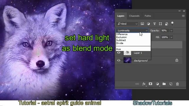 Tutorial Photoshop CC - Astral spirit guide animal смотреть онлайн