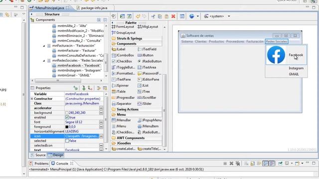 Barra Menu en JFrame Eclipse смотреть онлайн