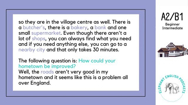 🏘️My Hometown🏘️Beginner/Intermediate English Listening Practice A2/B1/IELTS- Speaking Exam Question