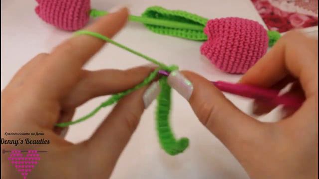 Как да си изплетете лале на една кука / How to crochet tulip смотреть онлайн
