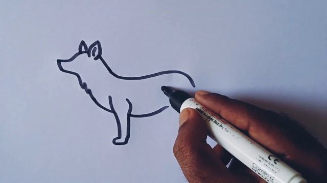 How to draw a Fox/easy step by step/simple Fox outline drawing смотреть онлайн