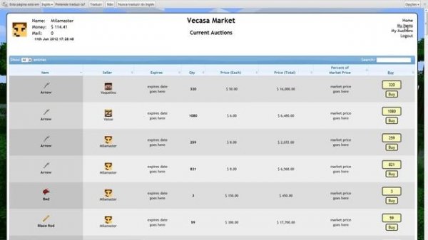 [Minecraft]  Web Auction Plugin Tutorial - Vacasa.net