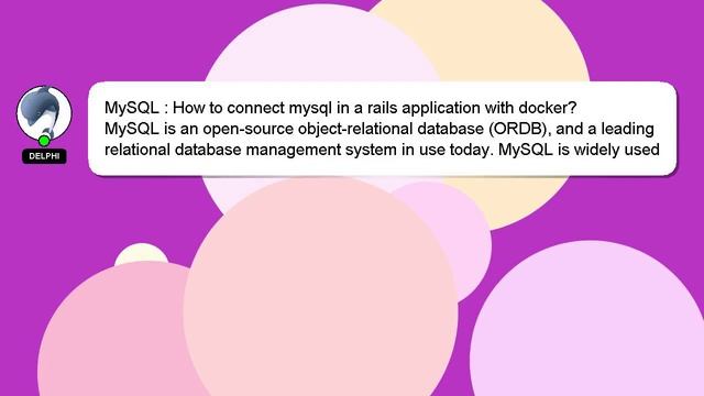 MySQL : How to connect mysql in a rails application with docker? смотреть онлайн
