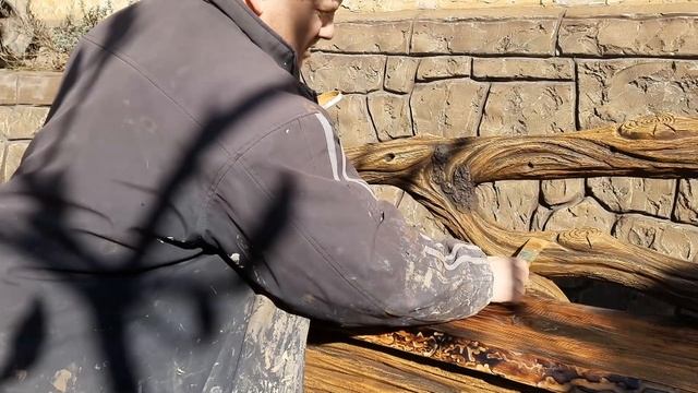 покраска лавочки - имитация сухого дерева смотреть онлайн