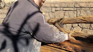 покраска лавочки - имитация сухого дерева