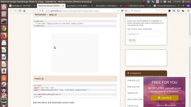 Material Design DateRange Picker in Vuejs смотреть онлайн