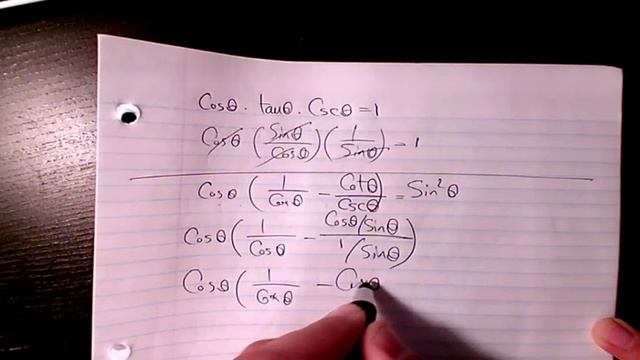 Verifying Trigonometric Identities, How to prove cosx (1/cosx-Cotx/Cscx)=sin^2x - Trig identities смотреть онлайн
