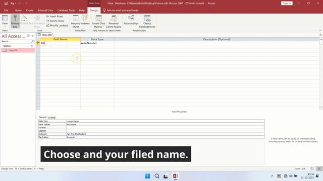 Create field name in access | Create table to access смотреть онлайн