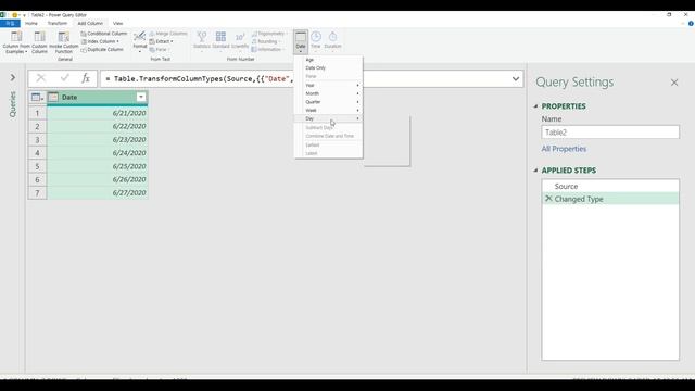 [Power Query] Date.DayOfWeek