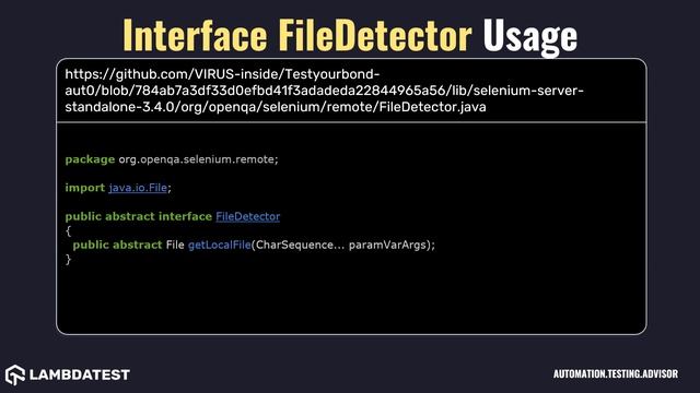org openqa selenium remote Interface FileDetector with examples смотреть онлайн