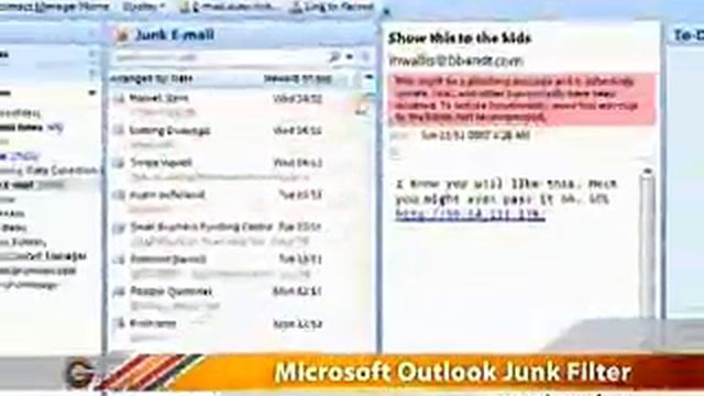 Microsoft Outlook 2007. Junk filter. смотреть онлайн