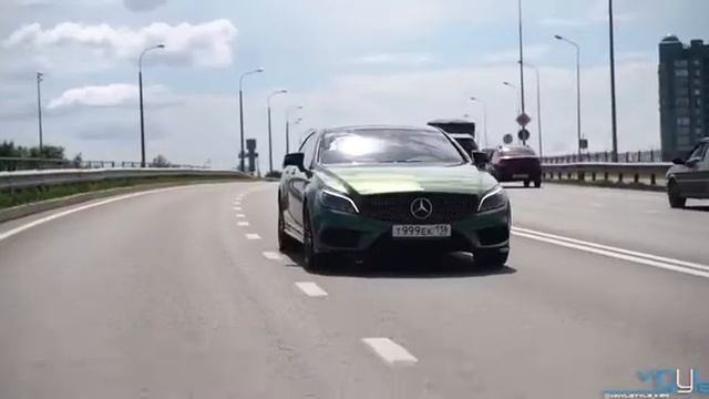 Mercedes CLS 250 - полная оклейка автомобиля супер блестящей зелёной плёнкой и целый комплекс работ смотреть онлайн