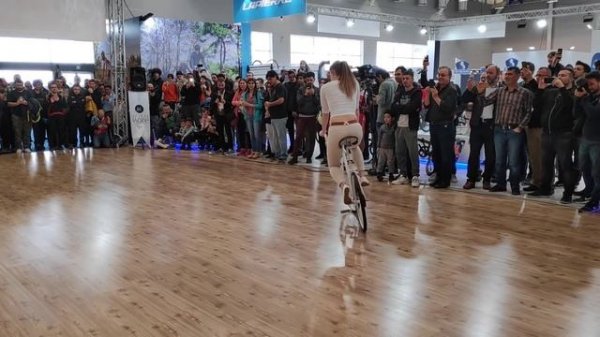 Girl Biker Performs - You Must See