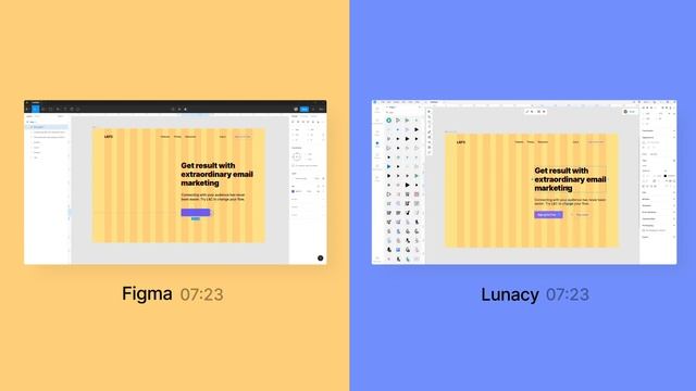 Landing page design: Lunacy vs Figma смотреть онлайн