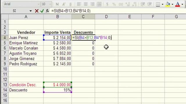 Excel 2003 Función SI. смотреть онлайн