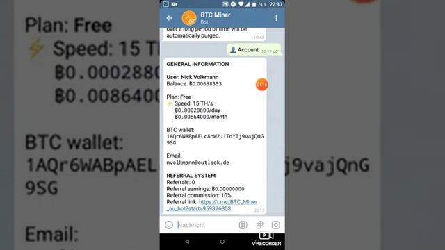 Telegram BTC MINER Free!!!!