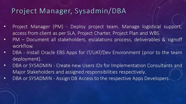 Oracle EBS Implementation project | Overview of Oracle EBS Project Team and Implementation Tasks смотреть онлайн