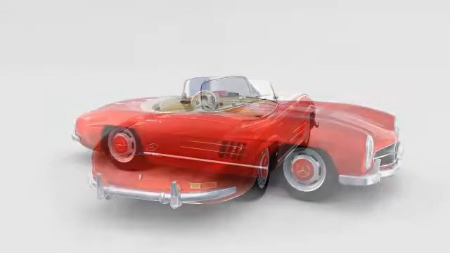 3D Model Fully Modelled Mercedes 300SL Roadster Red rev at 3DExport.com смотреть онлайн