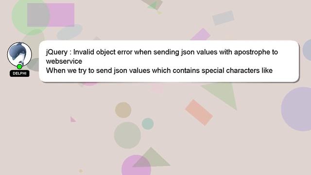 jQuery : Invalid object error when sending json values with apostrophe to webservice смотреть онлайн