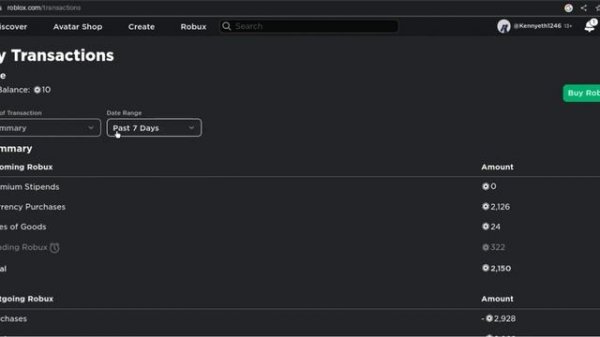 checking my transactions in roblox