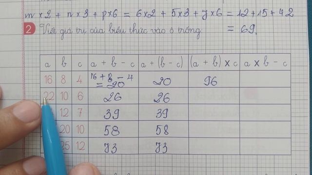 Vở ô li Bài tập Toán lớp 4 quyển 1 Bài 29 Biểu thức có chứa ba chữ trang 29 смотреть онлайн