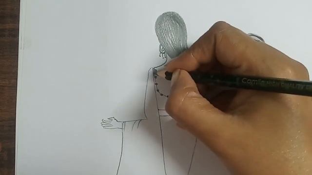 How to draw beautiful Indian woman Drawing pencil drawing sketch#satisfying . смотреть онлайн