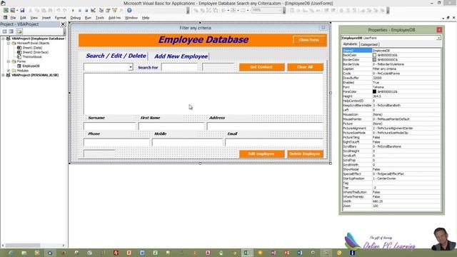 Multi Page Userform – Employee Database смотреть онлайн