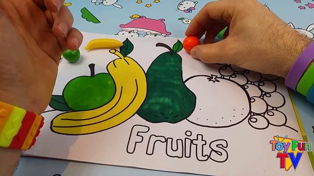Learn Fruit Names With Coloring Book Page For Kids Toddlers ToyfunTV смотреть онлайн